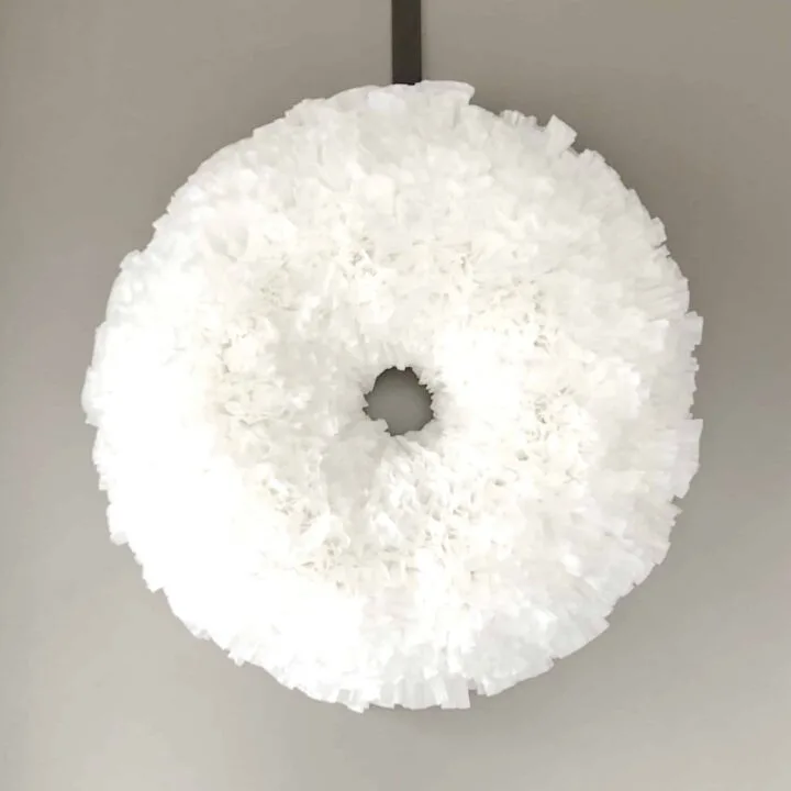 How to make a coffee filter wreath.