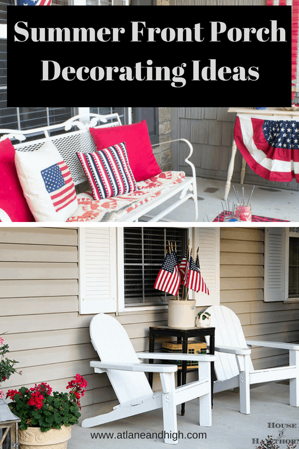 Summer Front Porch Decorating Ideas pin from Pinterest.