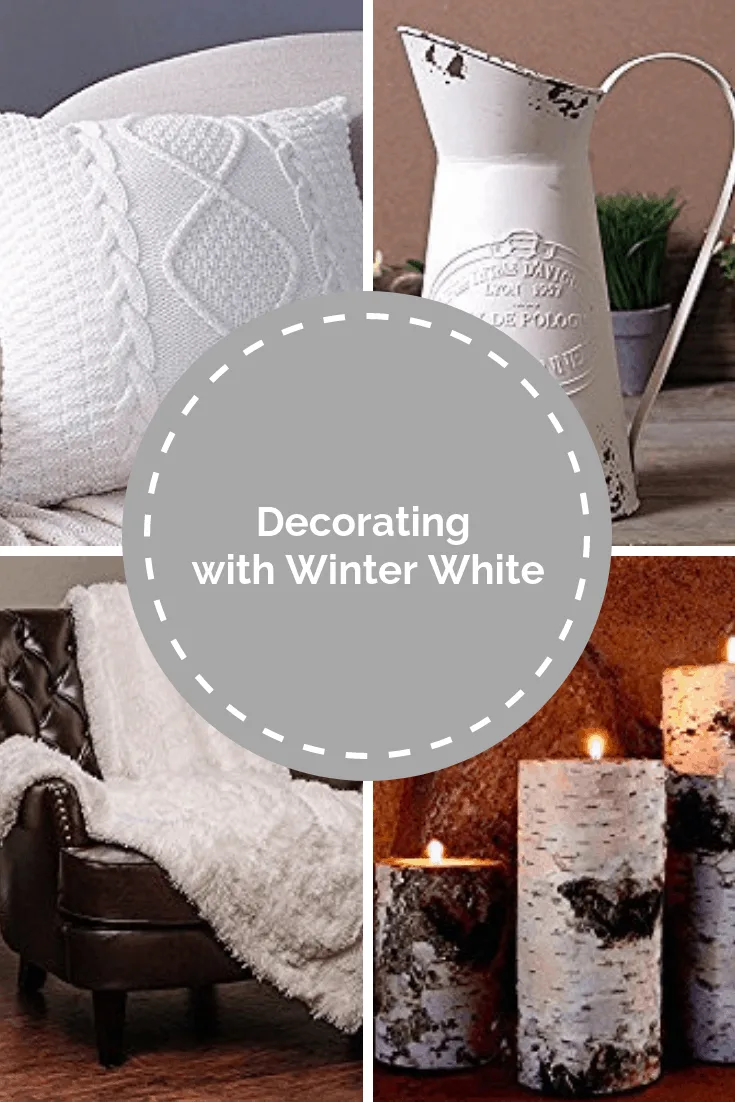 Pin for Pinterest for decorating with winter whites.