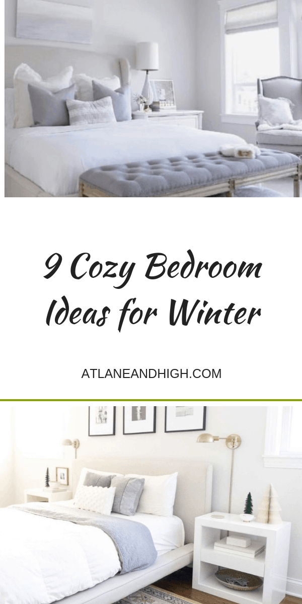 Cozy bedroom ideas pin for Pinterest.