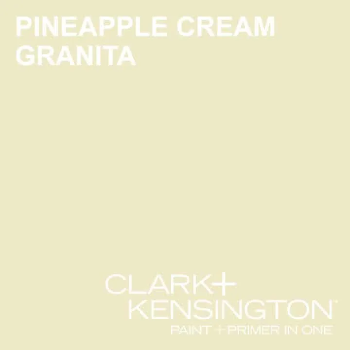 Clark and Kensington paint color of the year, pineapple cream granita, a yellow cream color.