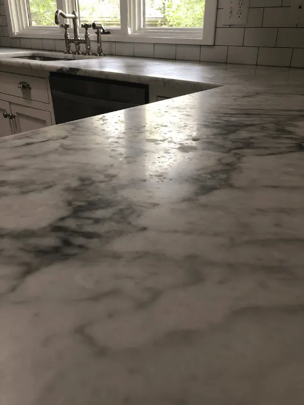 The before shot of the marks in my marble counters.