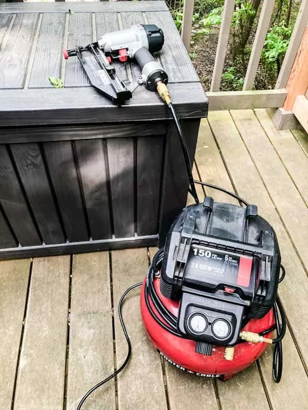 My nail gun that I used to connect the wood on the rustic frames.