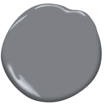 This is a swatch of a blue gray paint color from Benjamin Moore called Dior Gray.