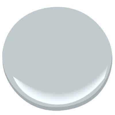 This is a swatch of a blue gray paint color from Benjamin Moore called Gently Gray.