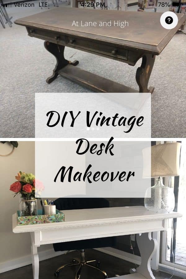 A Vintage Desk Makeover image for Pinterest.