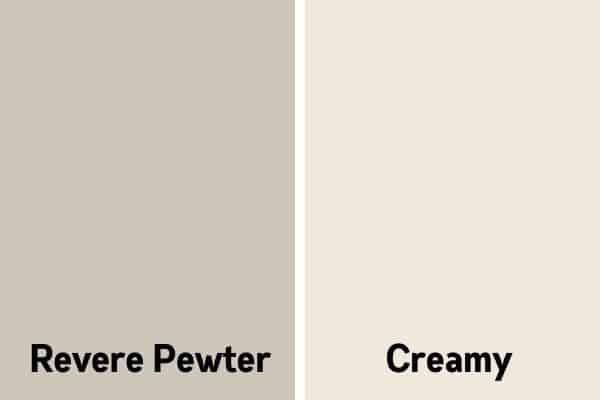 A comparison of Revere Pewter and Creamy.