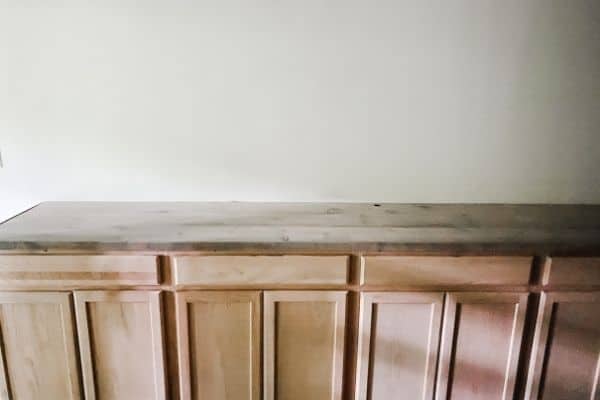 Here is the countertop after staining.