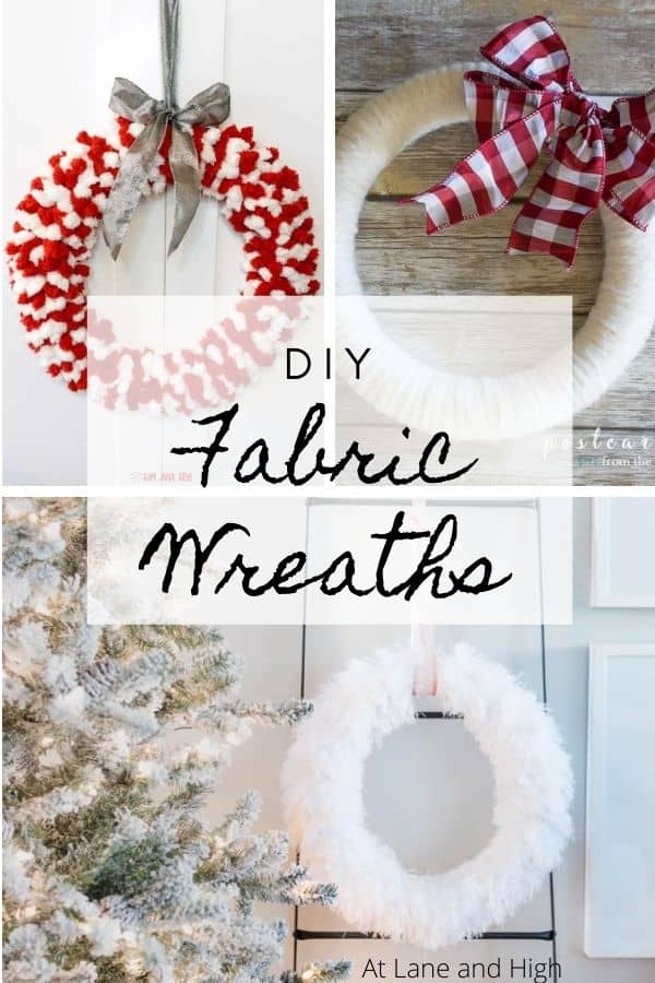 DIY Fabric Wreaths for Christmas pin for Pinterest.
