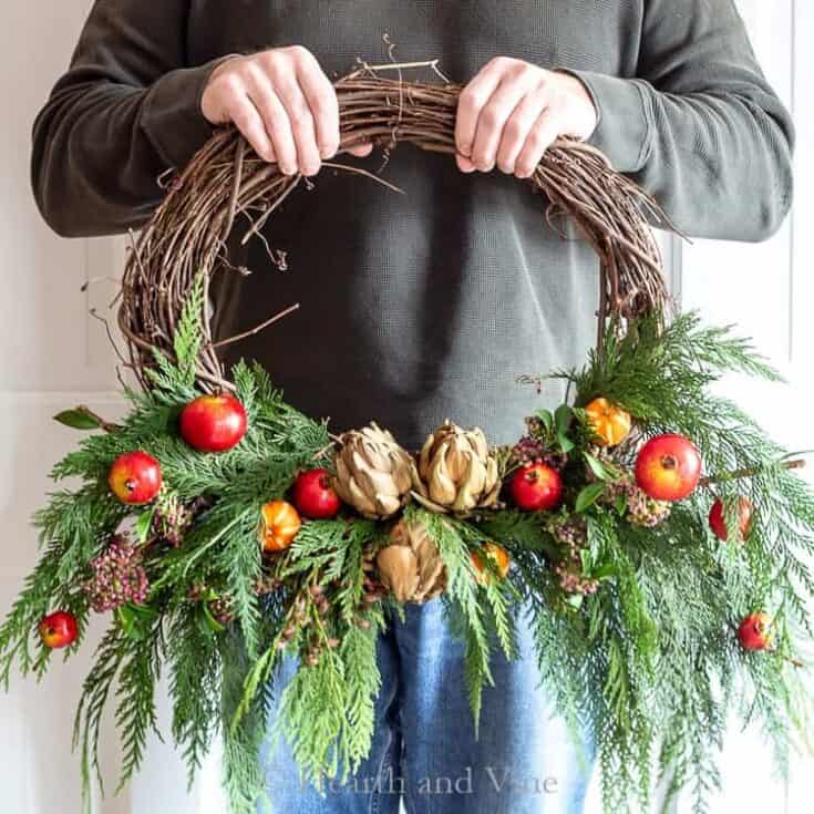 Image for DIY Winter Wreath With Fresh And Faux Materials