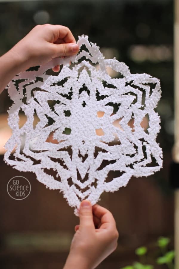 A snowflake craft for kids.