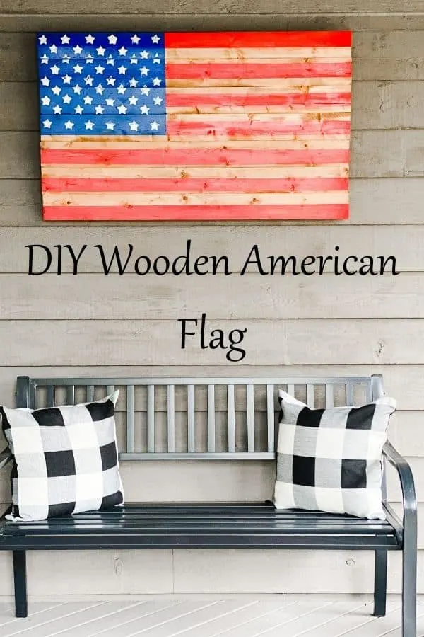 DIY Wooden American Flag pin for Pinterest.