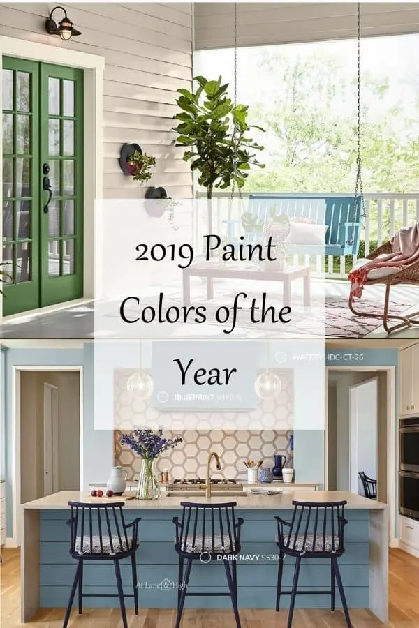 2019 Paint Colors of the year pin for Pinterest.