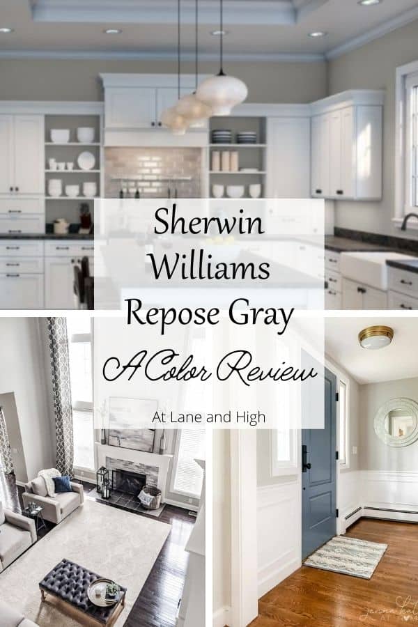 Sherwin Williams Repose Gray pin for Pinterest.