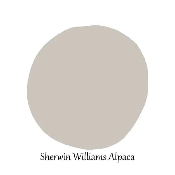 An uneven circle with the color of Sherwin Williams Alpaca.