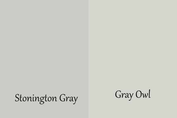 A side by side comparison of Stonington Gray and Gray Owl.