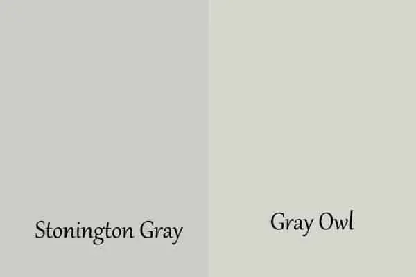 A side by side comparison of Stonington Gray and Gray Owl.