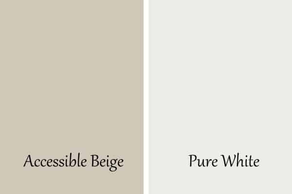 A side by side of accessible beige and pure white.