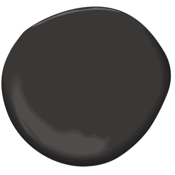 A paint swatch of black beauty by benjamin moore.