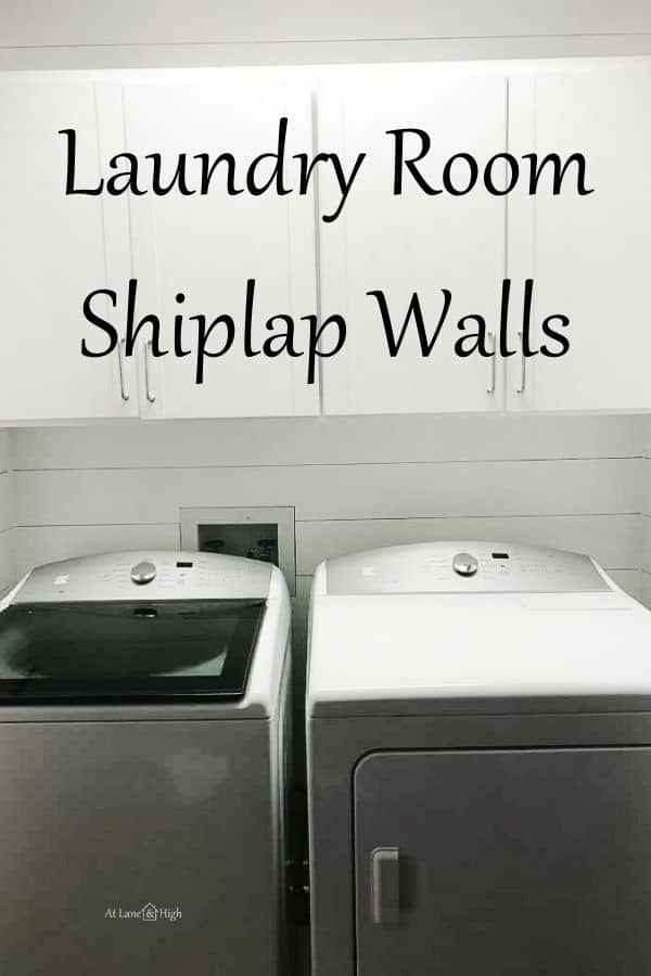 Laundry Room Shiplap Walls pin for Pinterest.