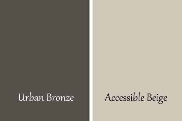 A side by side of urban bronze and accessible beige.