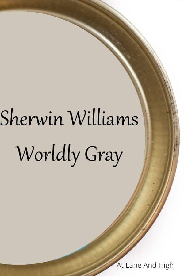 Sherwin Williams Worldly Gray pin for Pinterest.