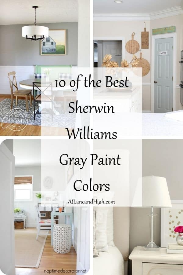 10 of the Best Sherwin Williams Gray Paint Colors pin for Pinterest.