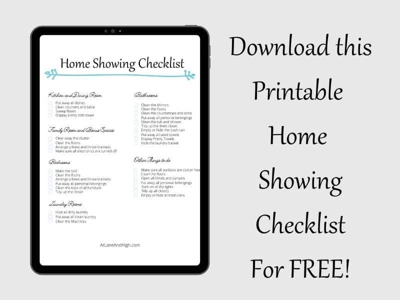 An optin to download a printable home showing checklist.