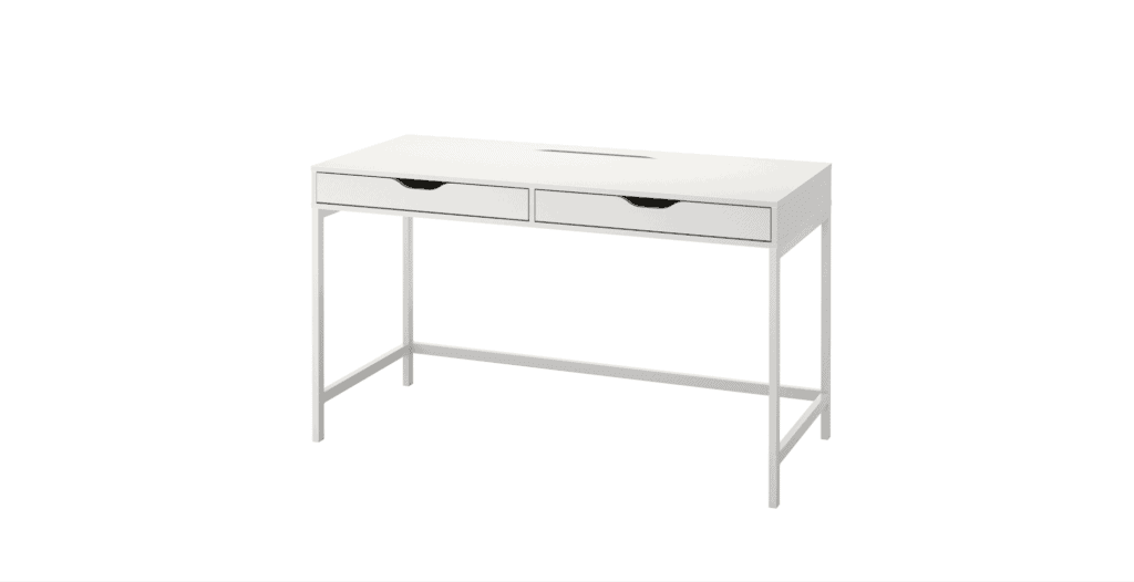 The Alex desk from Ikea in white.