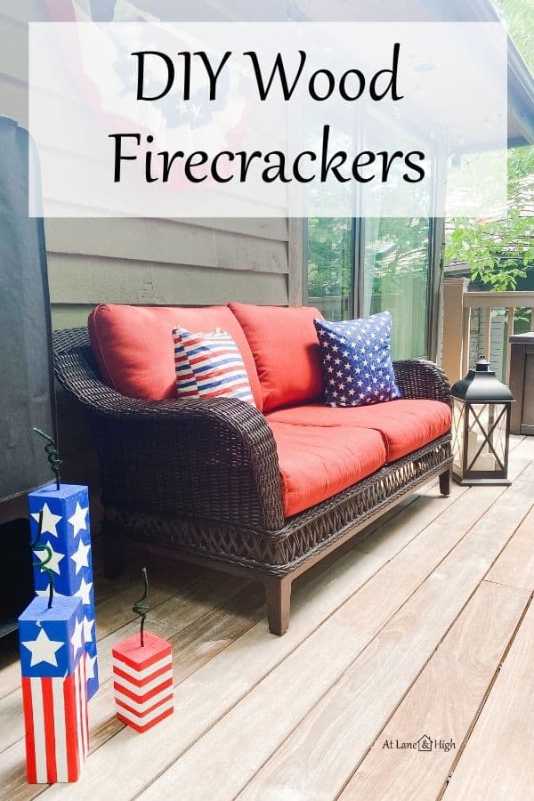 DIY Wood Firecrackers pin for Pinterest.