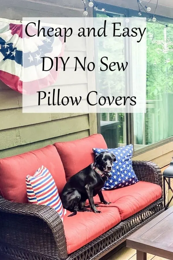DIY no sew pillow covers pin for Pinterest.