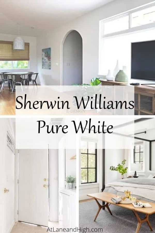Sherwin Willoiams Pure White pin for Pinterest.