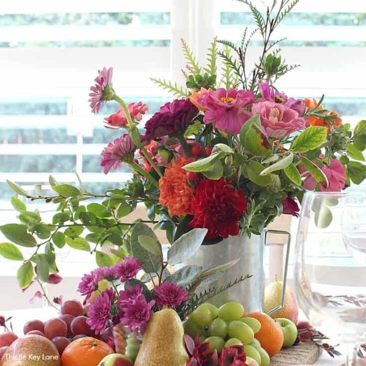 Image for Thanksgiving Fruit And Flower Tablescape