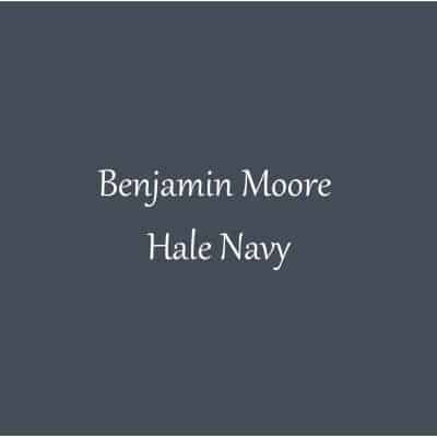 A swatch of Benjamin Moore Hale Navy.