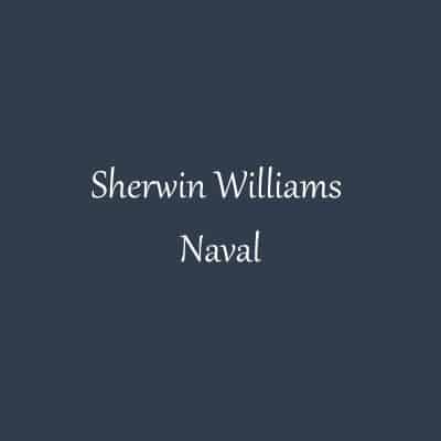 Sherwin Williams Naval color swatch.