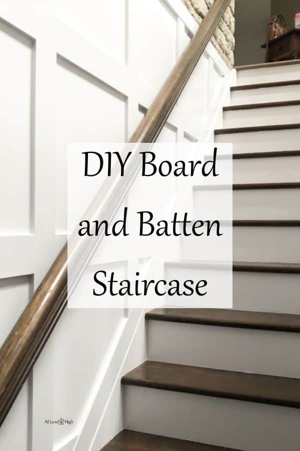 DIY Board and Batten Staircase pin for Pinterest.