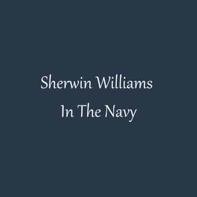 Sherwin Williams In The Navy color swatch.