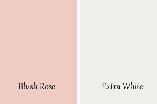 A side by side of Blush Rose and Extra White.