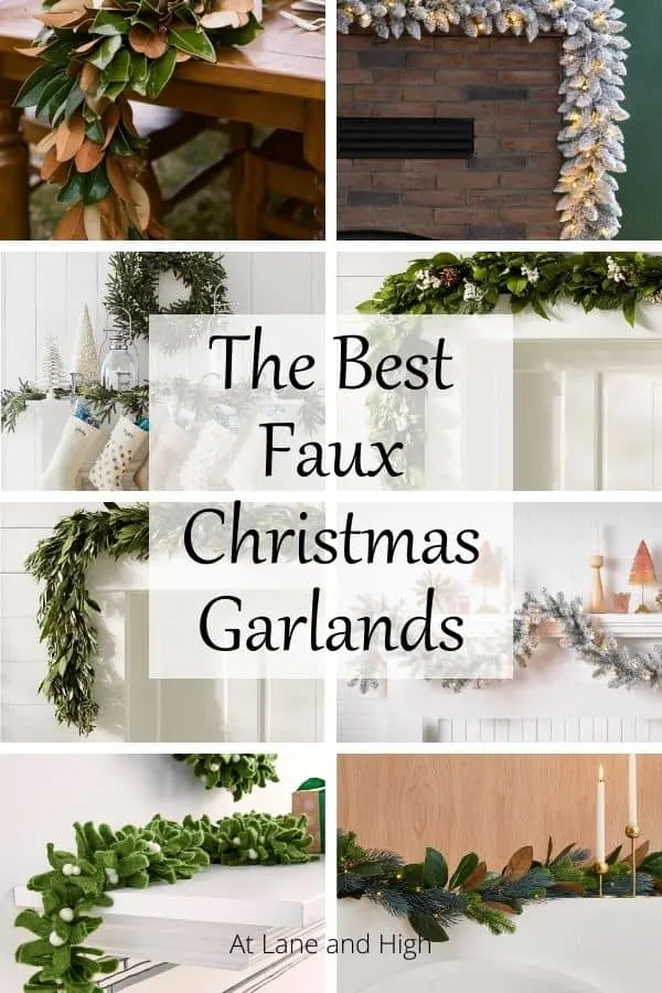 The best faux Christmas garlands pin for Pinterest.