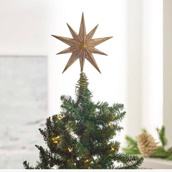 Gold with antique mirrors Christmas tree topper.