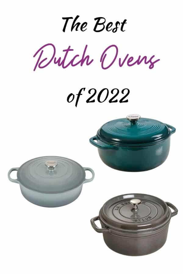 3 dutch ovens  with text overlay pin for Pinteret.
