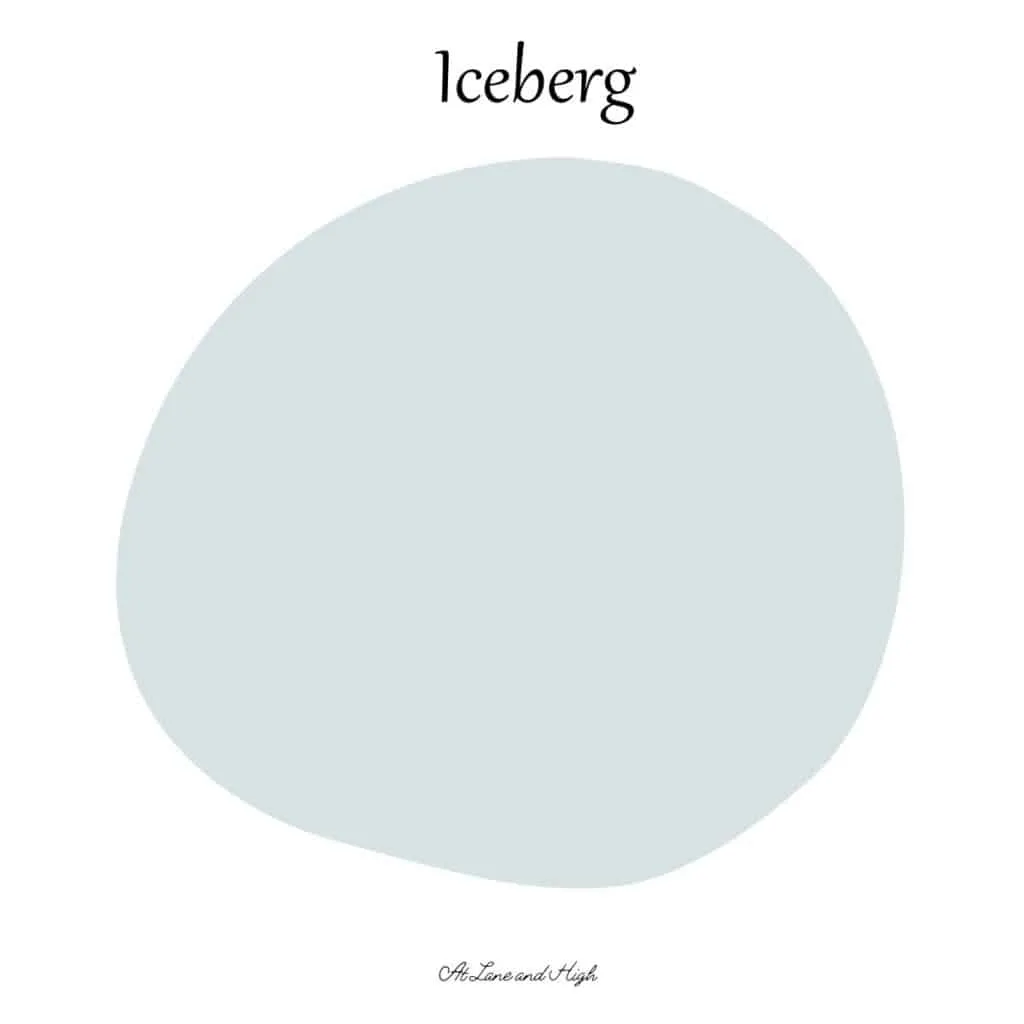 A paint swatch of Iceberg from Sherwin Williams.