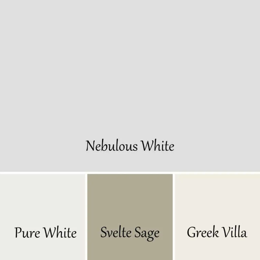 These are coordinating colors to Nebulous White in a side by side.