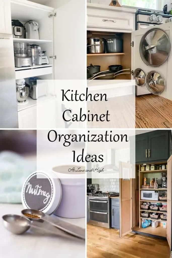Four kitchens and how they organize pots and pans, small appliances, spices, and pantry items.
