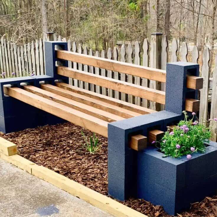 Image for DIY Cinder Block Bench: Cute Outdoor Seating