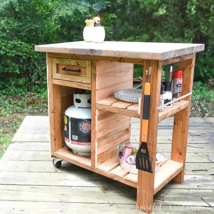 Image for Rolling Grill Side Cart with Storage