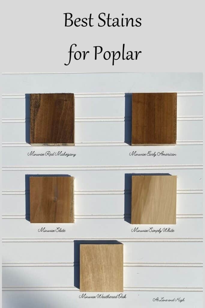 Five of the best stains for poplar with text overlay.