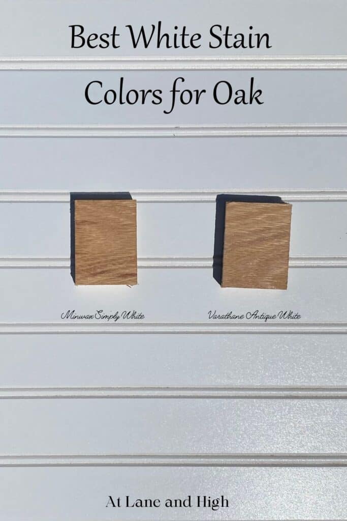 two examples of white stain for oak.