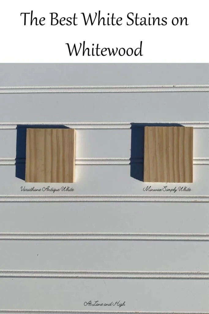 Two of the best white wood stains for whitewood and text overlay.