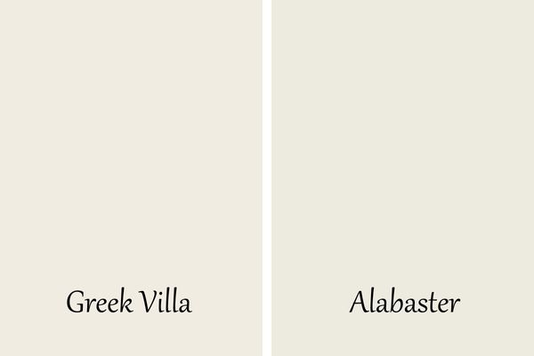 A side by side of Greek Villa and Alabaster.